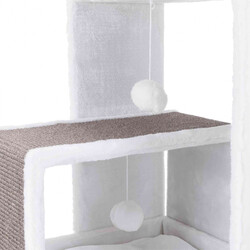 Trixie Kedi Tırmalama Oyun Evi 101 cm Beyaz / Gri - Thumbnail