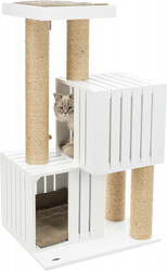 Trixie Kedi Tırmalama ve Oyun Evi, 114 cm, Beyaz / Kum Beji - Thumbnail