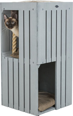 Trixie Kedi Tırmalama ve Oyun Evi, 77 cm, Gri / Kum Beji