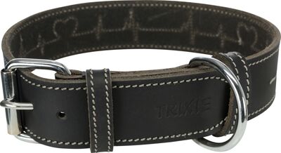 Trixie Köpek Boyun Tasması, Kalın Deri, L-XL:55-65cm/40mm, Siyah