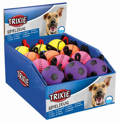 Trixie Köpek İpli Fosforlu Kauçuk Top, 6 cm / 30 cm