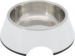 Trixie Köpek Mama - Su Kabı, Melamin / Paslanmaz Çelik, 0.2 lt / 14 cm, Beyaz - Thumbnail