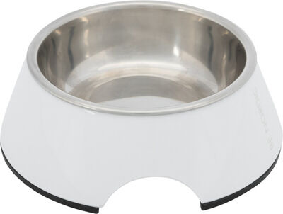 Trixie Köpek Mama - Su Kabı, Melamin / Paslanmaz Çelik, 0.2 lt / 14 cm, Beyaz