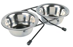 Trixie Köpek Paslanmaz Mama Su Kabı 20 Cm - 2 x 1,8 Lt - Trixie