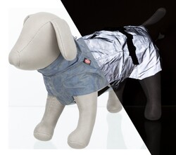 Trixie Köpek Yağmurluğu, Fosforlu/Reflektiv, L:55cm, Gümüş Mavi - Trixie