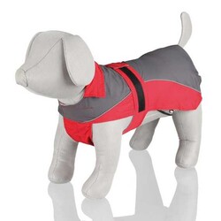 Trixie Köpek Yağmurluğu M: 50 cm - Kırmızı / Gri - Trixie