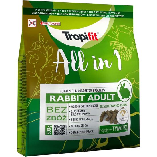 Tropifit All in 1 Adult Tahılsız Rabbit Tavşan Yemi 500 Gr - 1