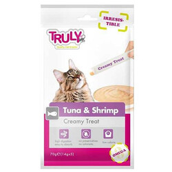 Truly Creamy Ton Balıklı ve Karidesli Ek Besin ve Kedi Ödülü 14 Gr x 5 - 70 Gr - Truly