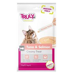 Truly Creamy Ton Balıklı ve Somonlu Ek Besin ve Kedi Ödülü 14 Gr x 5 - 70 Gr - Truly