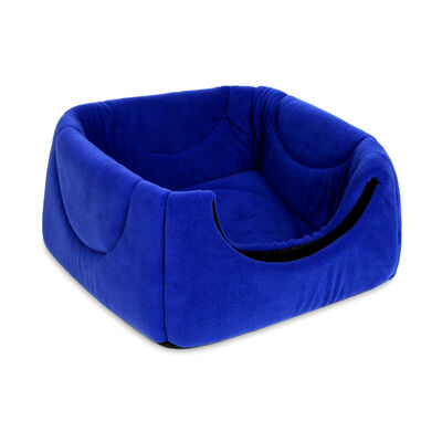 Üç Fonksiyonlu Yıkanabilir Kedi ve Küçük Irk Köpek Yatağı - Mavi 50x50 Cm - 4