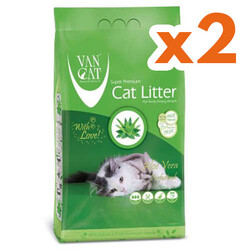 VanCat - VanCat Aloe Vera Kokulu İnce Taneli Kedi Kumu 10 Kg x 2 Adet