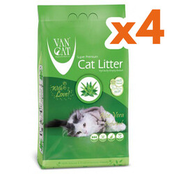 VanCat - VanCat Aloe Vera Kokulu İnce Taneli Kedi Kumu 5 Kg x 4 Adet