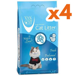 VanCat - VanCat Fresh Parfümlü İnce Taneli Kedi Kumu 5 Kg x 4 Adet