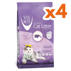VanCat - VanCat Lavanta Kokulu İnce Taneli Kedi Kumu 5 Kg x 4 Adet