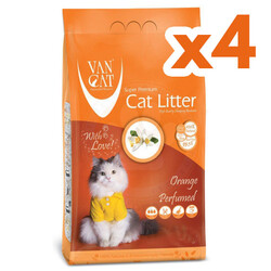 VanCat - VanCat Portakal Kokulu İnce Taneli Kedi Kumu 5 Kg x 4 Adet