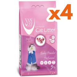 VanCat - VanCat Topaklanan Bebek Pudralı İnce Taneli Kedi Kumu 5 Kg x 4 Adet
