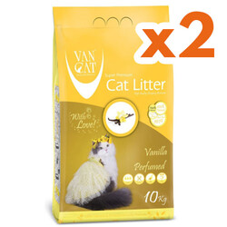 VanCat - VanCat Topaklanan Vanilyalı İnce Taneli Kedi Kumu 10 Kg x 2 Adet