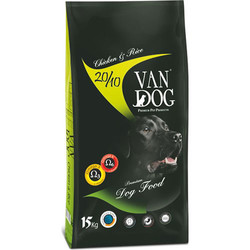 Vandog - Vandog Adult Tavuk Etli ve Pirinçli Yetişkin Köpek Maması 15 Kg + 4 Adet Temizlik Mendili