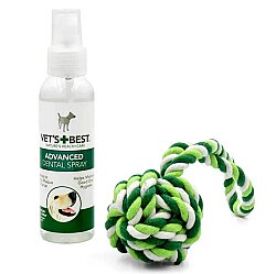 Vets Best Köpek Ağız Spreyi + Diş Temizleyici Halat Top 16 Cm (2li Set) - 2