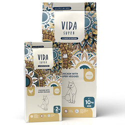 Vida Super Chicken With Veggies Tavuk Etli ve Sebzeli Kedi Maması 10 Kg - Vida