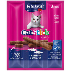 Vitakraft - Vitakraft 24003 Cat Stick Classic Morina ve Deniz Ürünleri Tahılsız Kedi Ödülü 18 Gr ( 6 Gr x 3 Adet )