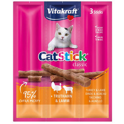 Vitakraft - Vitakraft 24192 Cat Stick Classic Hindi ve Kuzu Tahılsız Kedi Ödülü 18 Gr ( 6 Gr x 3 Adet )