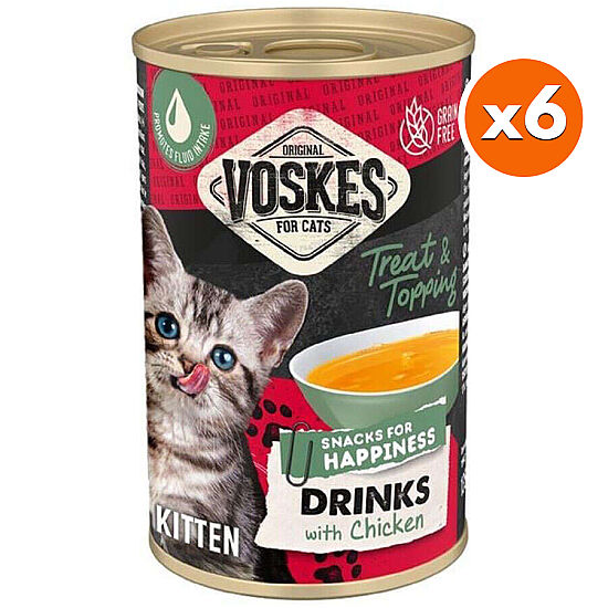 Voskes Kitten Tavuk Etli Tahılsız Yavru Kedi Çorbası 135 ML x 6 Adet - 1