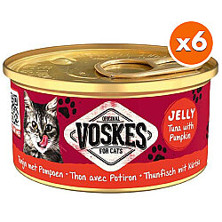 Voskes Ton Balıklı ve Balkabağı Jelly Kedi Yaş Konservesi 85 Gr x 6 Adet - Voskes