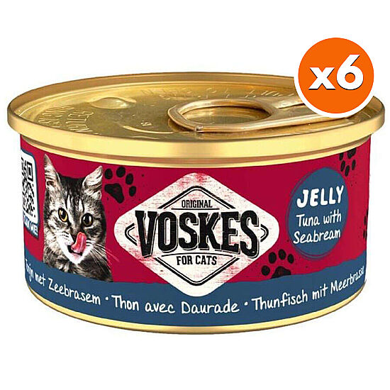 Voskes Ton Balıklı ve Çipura Jelly Kedi Yaş Konservesi 85 Gr x 6 Adet - 1
