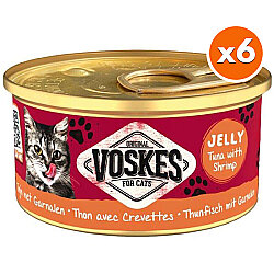 Voskes Ton Balıklı ve Karidesli Jelly Kedi Yaş Konservesi 85 Gr x 6 Adet - Voskes