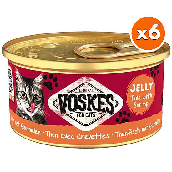 Voskes Ton Balıklı ve Karidesli Jelly Kedi Yaş Konservesi 85 Gr x 6 Adet - 1
