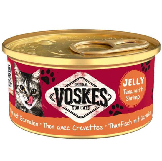 Voskes Ton Balıklı ve Karidesli Jelly Kedi Yaş Konservesi 85 Gr - 1