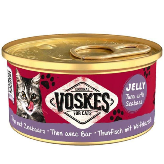 Voskes Ton Balıklı ve Levrek Jelly Kedi Yaş Konservesi 85 Gr - 1