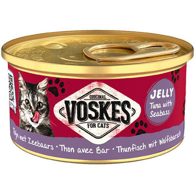 Voskes Ton Balıklı ve Levrek Jelly Kedi Yaş Konservesi 85 Gr