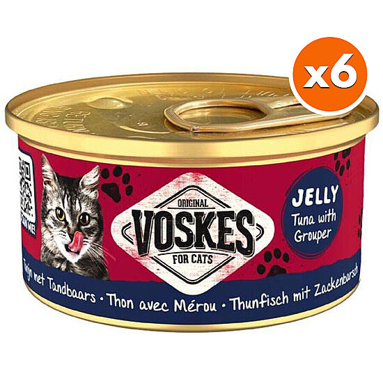 Voskes Ton Balıklı ve Orfoz Jelly Kedi Yaş Konservesi 85 Gr x 6 Adet - 1
