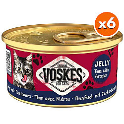 Voskes Ton Balıklı ve Orfoz Jelly Kedi Yaş Konservesi 85 Gr x 6 Adet - Voskes