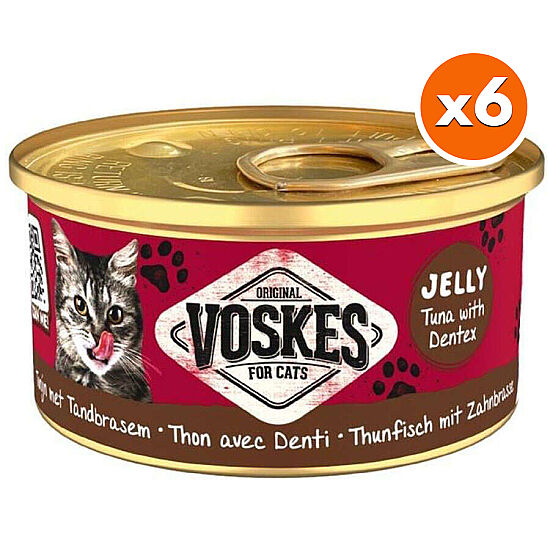 Voskes Ton Balıklı ve Sinagrit Jelly Kedi Yaş Konservesi 85 Gr x 6 Adet - 1