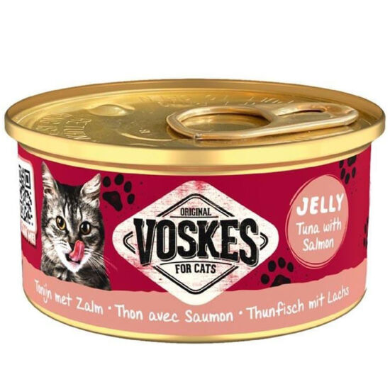Voskes Ton Balıklı ve Somon Jelly Kedi Yaş Konservesi 85 Gr - 1