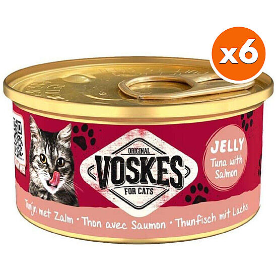 Voskes Ton Balıklı ve Somon Jelly Kedi Yaş Konservesi 85 Gr x 6 Adet - 1