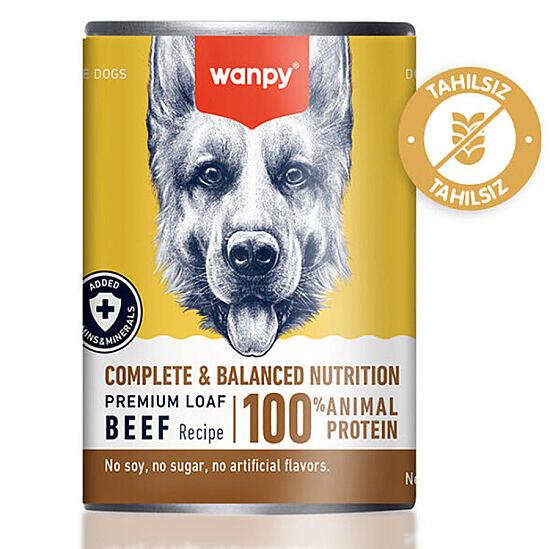Wanpy Complete Balanced Biftekli Tahılsız Köpek Konservesi 375 Gr - 1