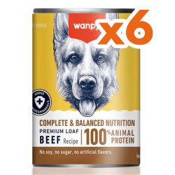 Wanpy Biftekli Tahılsız Köpek Konservesi 375 Gr x 6 Adet - Wanpy