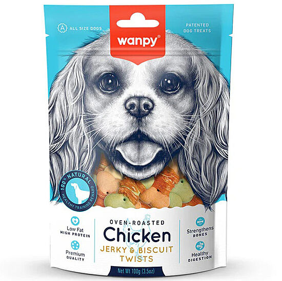 Wanpy Oven Roasted Bisküvi Üzeri Tavuk Sargılı Köpek Ödül Bisküvisi 100 Gr - 1