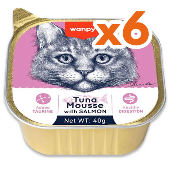 Wanpy Alutray Box Ton Balıklı ve Somonlu Kedi Yaş Maması 40 Gr x 6 Adet (Toplam 240 Gr) - 1