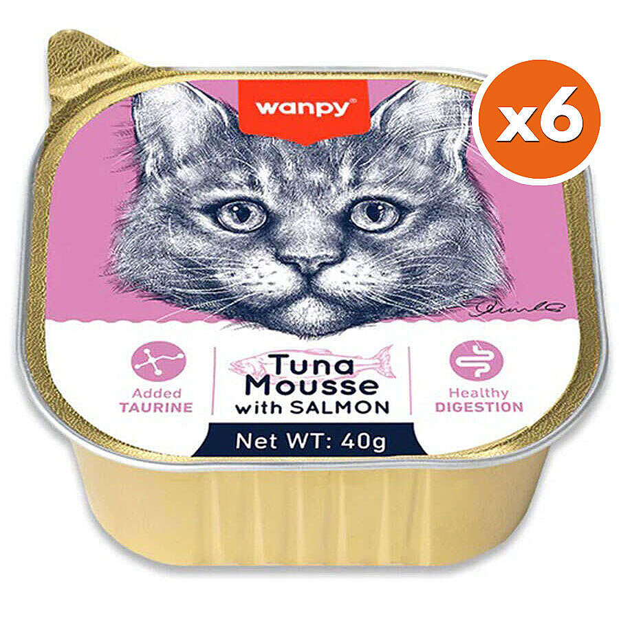 Wanpy Alutray Box Ton Balıklı ve Somonlu Kedi Yaş Maması 40 Gr x 6 Adet (Toplam 240 Gr)