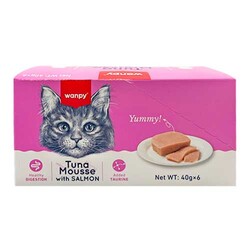 Wanpy - Wanpy Alutray Box Ton Balıklı ve Somonlu Kedi Yaş Maması 40 Gr x 6 Adet (Toplam: 240 Gr)