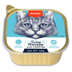 Wanpy Alutray Box Ton ve Morina Balıklı Kedi Yaş Maması 40 Gr x 6 Adet (Toplam 240 Gr) - 2