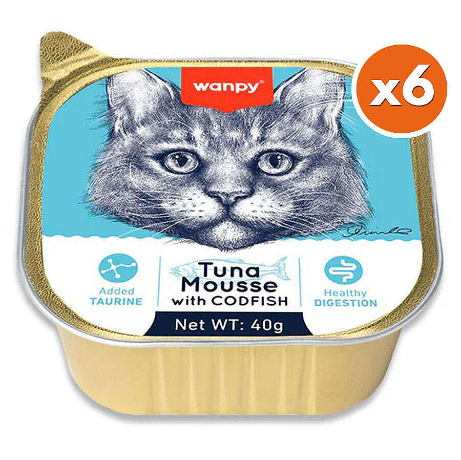 Wanpy Alutray Box Ton ve Morina Balıklı Kedi Yaş Maması 40 Gr x 6 Adet (Toplam 240 Gr)