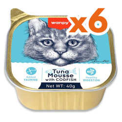 Wanpy Alutray Box Ton ve Morina Balıklı Kedi Yaş Maması 40 Gr x 6 Adet (Toplam 240 Gr) - Wanpy