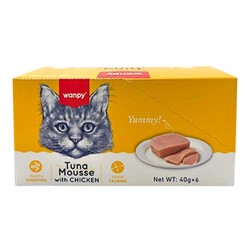 Wanpy - Wanpy Alutray Box Ton ve Tavuk Etli Kedi Yaş Maması 40 Gr x 6 Adet (Toplam: 240 Gr)