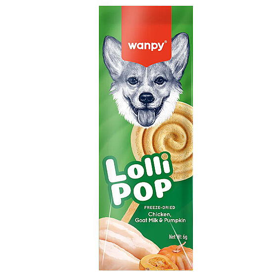 Wanpy Dondurularak Kurutulmuş Balkabaklı Köpek Lolipopu 6 Gr x 10 Adet (Toplam 60 Gr) - 2